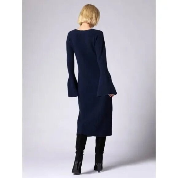 NWT Equipment Dree navy sweater midi dress sz S $495 - Picture 4 of 8
